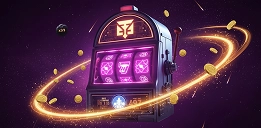 Moonwin neon slot machine illustration